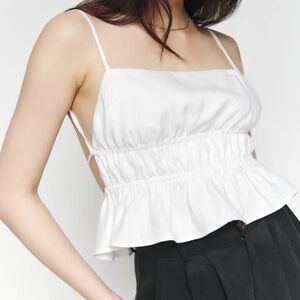 Pollie Linen Top - Reformation - Size S